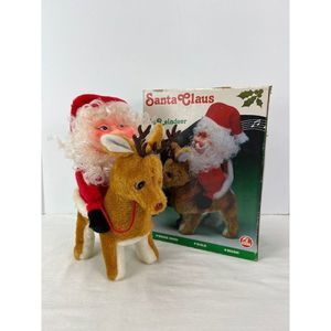 Funny Toys Co Musical Santa Claus On Reindeer RARE in Original Box Light & Sound